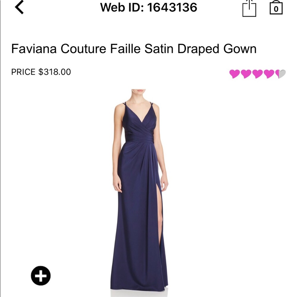 FAVIANA COUTURE FAILLE SATIN DRAPED GOWN